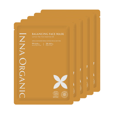 Inna Organic 檸檬茶樹平衡精油面膜 5塊裝